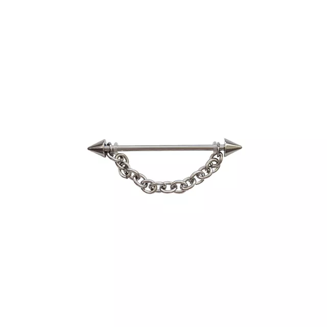 Spike Chain Dangle Industrial Barbell 14 Gauge Spencer's