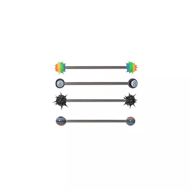 MultiPack Spiked Ball Industrial Barbells 4 Pack 14 Gauge Spencer's