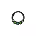 Black Green Gem Hinged Septum Nose Ring - 16 Gauge at Spencer's