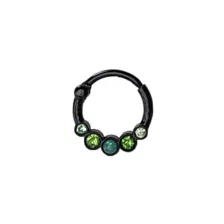 Black Green Gem Hinged Septum Nose Ring - 16 Gauge at Spencer's