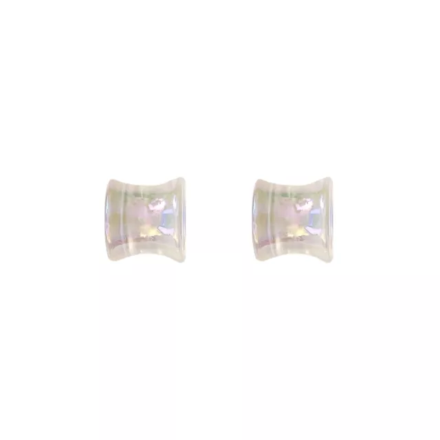 White Iridescent Plugs at Spencer's