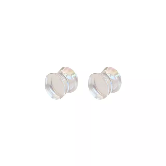 White Iridescent Plugs at Spencer's