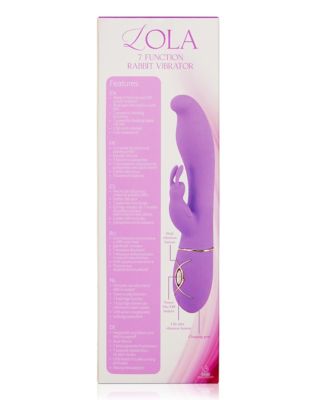 Lola 7 Function Rechargeable Purple Rabbit Vibrator - 8.3 Inch