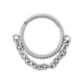 Silvertone Chain Hinge Hoop Ring at Spencer's