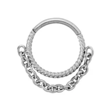 Silvertone Chain Hinge Hoop Ring at Spencer's