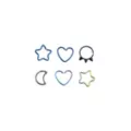 Multi-Pack Heart Star and Moon Nose Ring 6 Pack - 20 Gauge at Spencer's