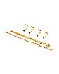 Multi-Pack Goldtone CZ L-Bend Nose Rings and Nose Chains - 2 Pack