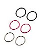 Multi-Pack Black Pink Silvertone Hoop Nose Rings 6 Pack - 20 Gauge