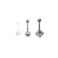 Multi-Pack CZ Moonstone-Effect Belly Rings 3 Pack - 14 Gauge at Spencer's