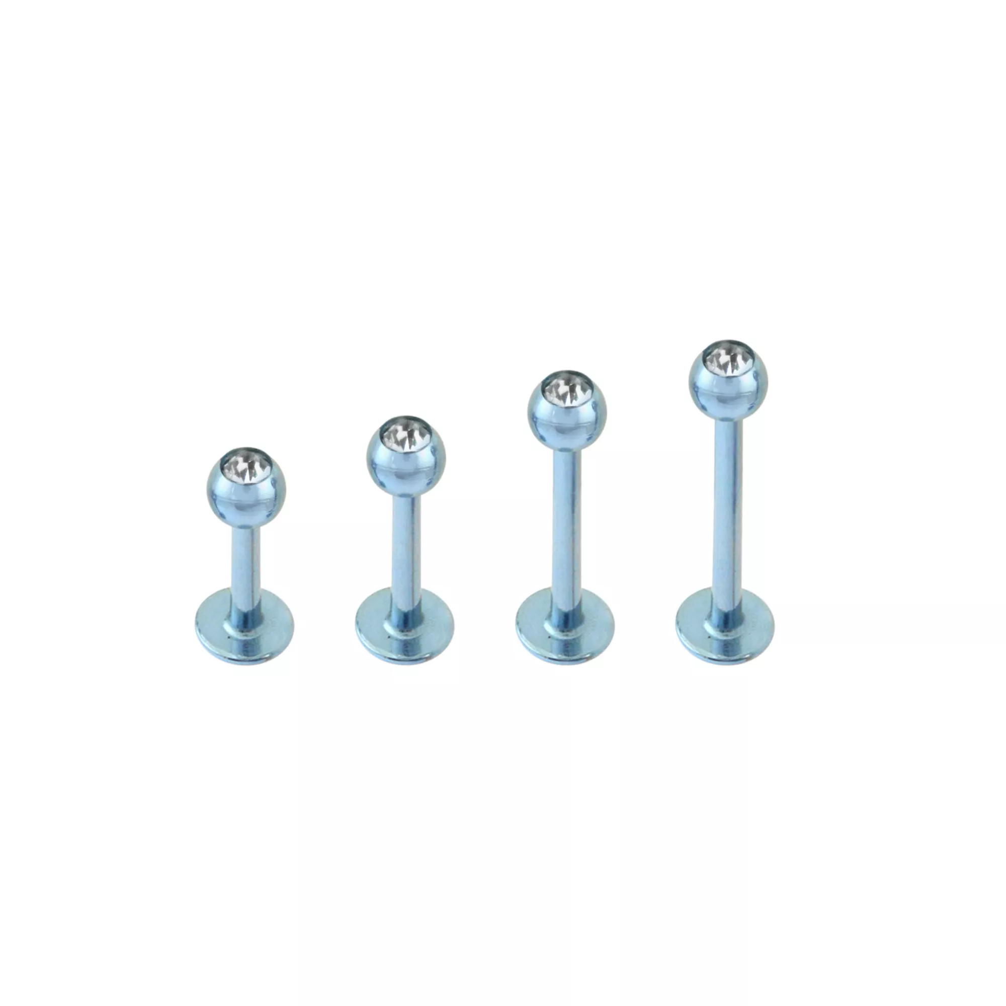 Multi-Pack Light Blue Labret Lip Rings 4 Pack - 16 Gauge at Spencer's