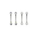 Multi-Pack Prong CZ Curved Barbells 4 Pack - 14 Gauge at Spencer's