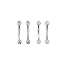Multi-Pack Prong CZ Curved Barbells 4 Pack - 14 Gauge at Spencer's