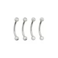 Multi-Pack Prong CZ Curved Barbells 4 Pack - 14 Gauge at Spencer's