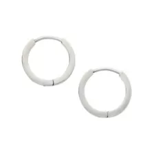 Silvertone Titanium Thick Huggie Hoop Earrings at Spencer's