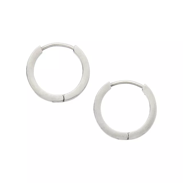 Silvertone Titanium Thick Huggie Hoop Earrings at Spencer's