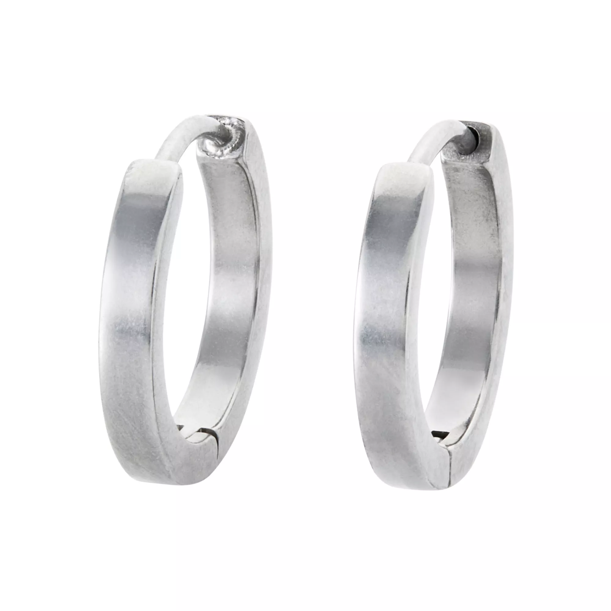 Silvertone Titanium Thick Huggie Hoop Earrings at Spencer's