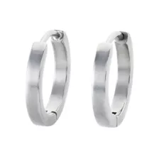 Silvertone Titanium Thick Huggie Hoop Earrings at Spencer's