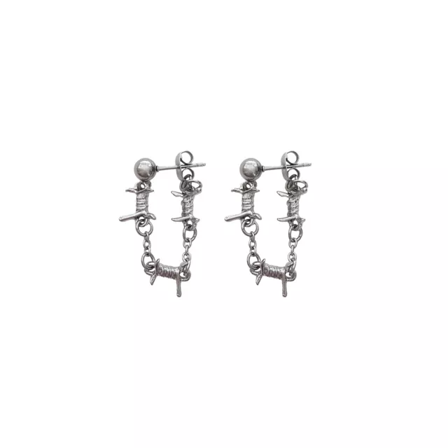 Silvertone Barbed Wire Dangle Earrings at Spencer's