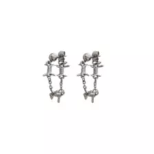 Silvertone Barbed Wire Dangle Earrings at Spencer's