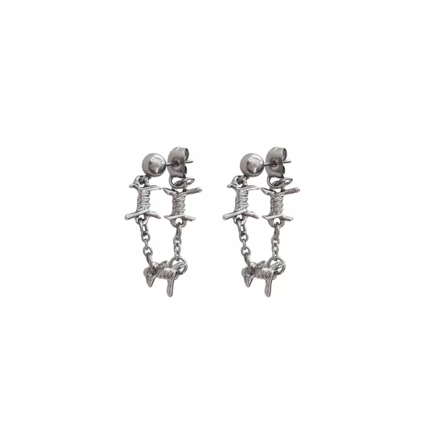 Silvertone Barbed Wire Dangle Earrings at Spencer's