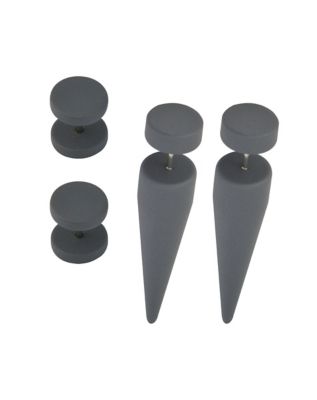 Matte Black Fake Tapers and Plugs 2 Pair - 18 Gauge