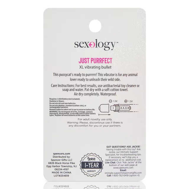 Just Purrfect 10-Function Waterproof Bullet Vibrator 3.25 Inch - Sexology at Spencer's