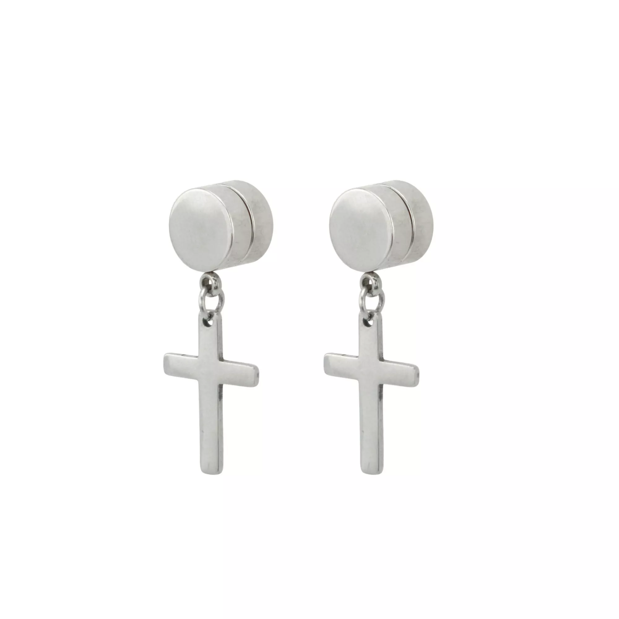 Magnetic Silvertone Cross Dangle Plugs at Spencer's