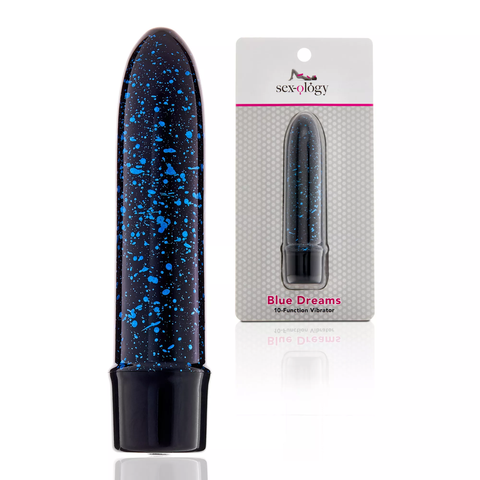 Blue Dreams 10-Function Waterproof Bullet Vibrator 5 Inch - Sexology