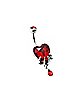 Red Ruby Heart Dangle Belly Ring - 14 Gauge
