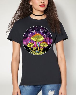 Hippie Mushrooms T Shirt - Akasha Shrine - Spencer's