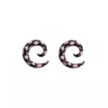 Acrylic Pink and Black Floral Spiral Tapers at Spencer's