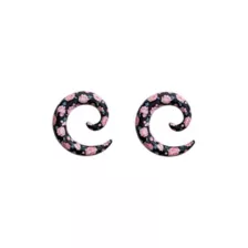 Acrylic Pink and Black Floral Spiral Tapers at Spencer's