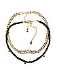 Multi-Pack Bead and Chain Choker Necklaces - 2 Pack
