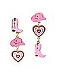 Cowgirl Heart Boot and Hat Dangle Earrings