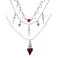 Heart Sword Skull Blood Vial Necklaces - 3 Pack at Spencer's