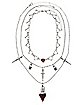 Heart Sword Skull Blood Vial Necklaces - 3 Pack