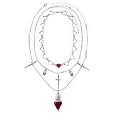 Heart Sword Skull Blood Vial Necklaces - 3 Pack at Spencer's