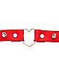 Red Spiked Heart Ring Choker Necklace