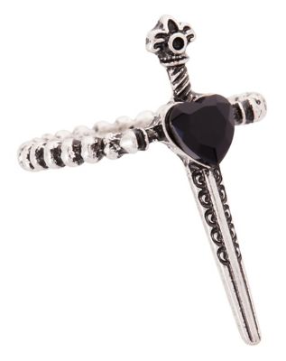 Multi-Pack Heart and Dagger Rings - 5 Pack