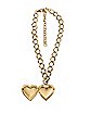 Goldtone Hopeless Romantic Heart Locket Chain Choker Necklace