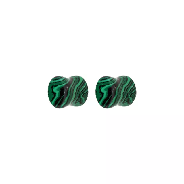 Green and Black Malachite Stone Plugs at Spencer's