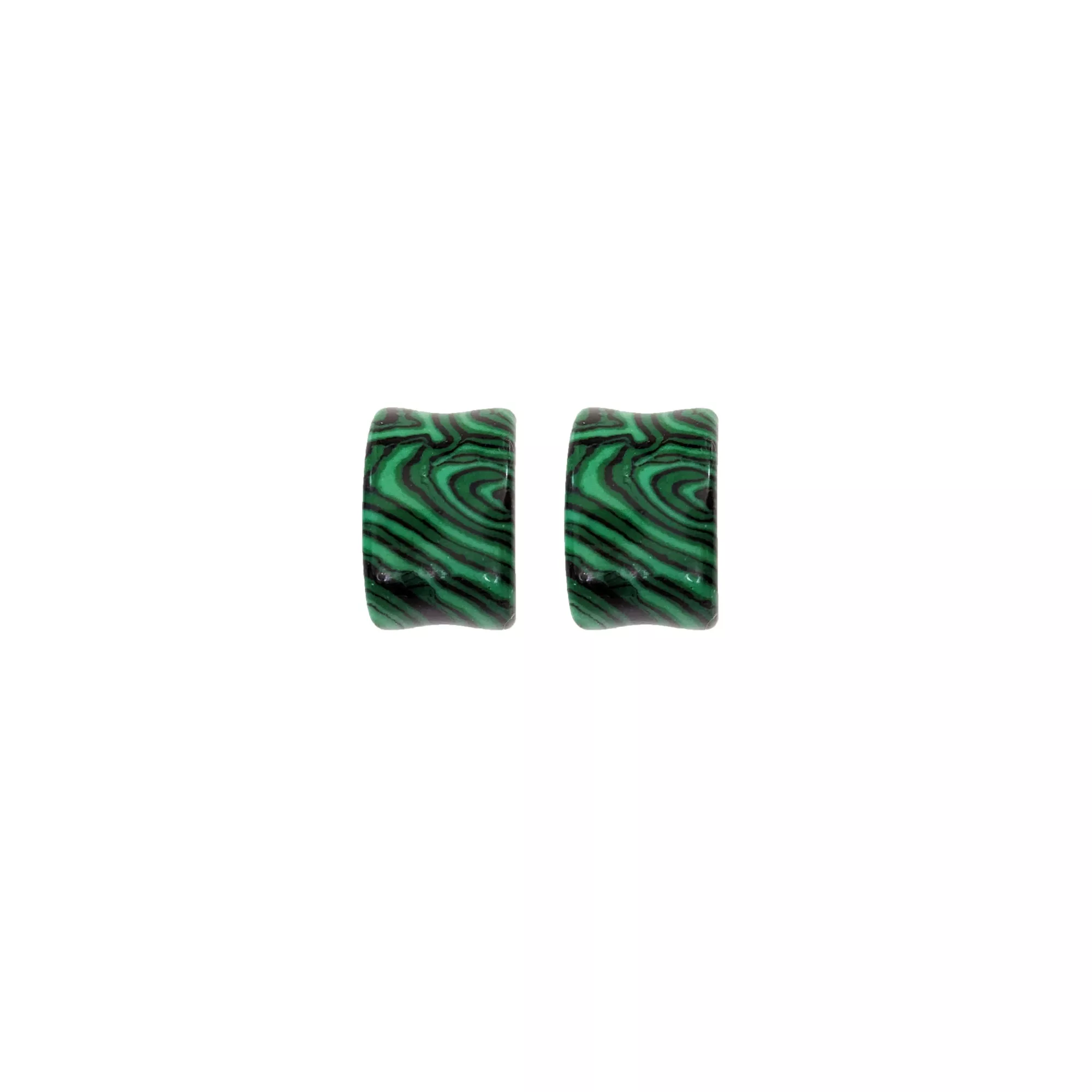 Green and Black Malachite Stone Plugs at Spencer's