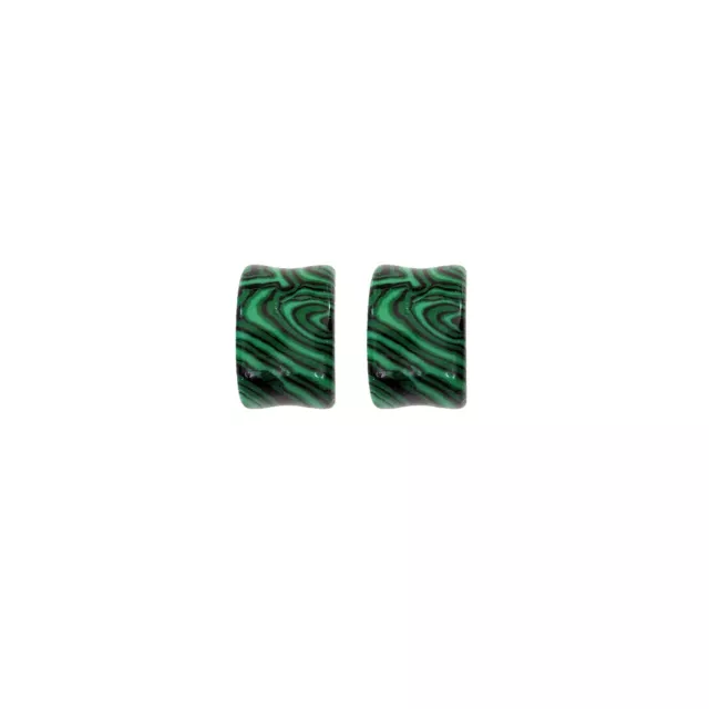 Green and Black Malachite Stone Plugs at Spencer's