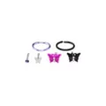 Multi-Pack Hot Pink Butterfly Seamless Hoops and Bone Nose Rings 6 Pack - 18 Gauge at Spencer's