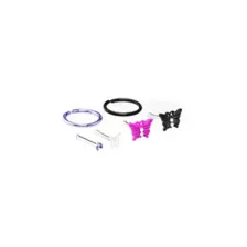 Multi-Pack Hot Pink Butterfly Seamless Hoops and Bone Nose Rings 6 Pack - 18 Gauge at Spencer's
