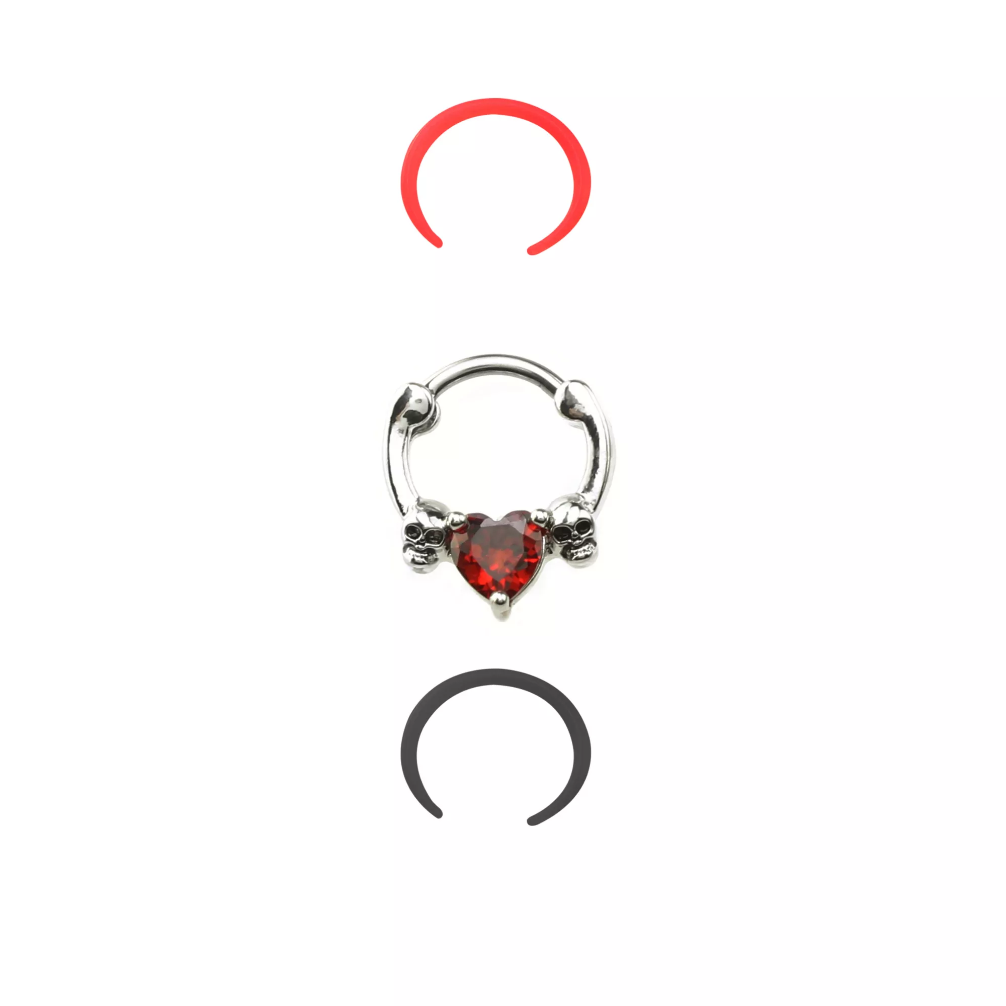Multi-Pack CZ Heart Septum Clicker and Retainers 3 Pack- 16 Gauge at Spencer's