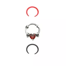 Multi-Pack CZ Heart Septum Clicker and Retainers 3 Pack- 16 Gauge at Spencer's