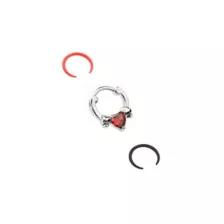 Multi-Pack CZ Heart Septum Clicker and Retainers 3 Pack- 16 Gauge at Spencer's