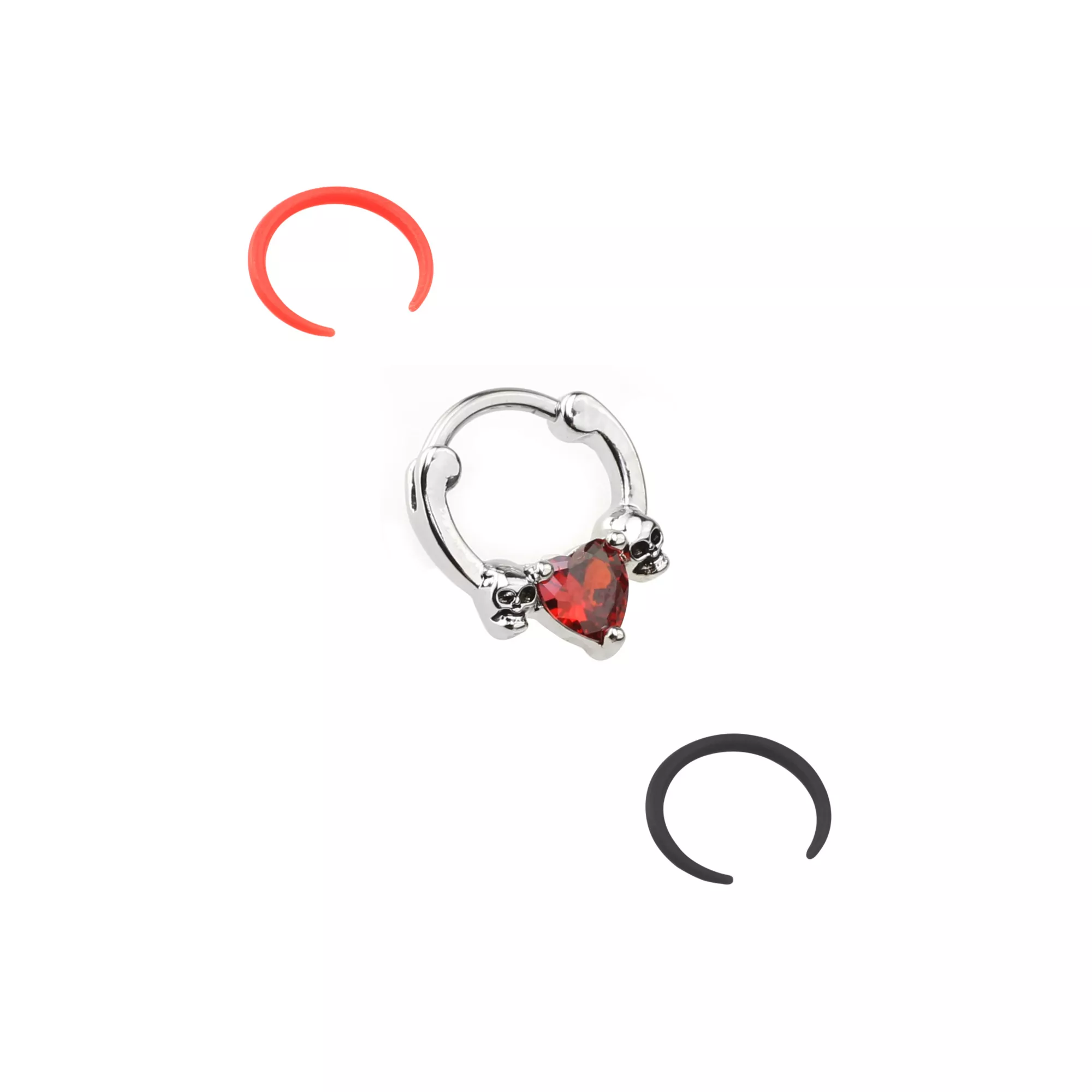 Multi-Pack CZ Heart Septum Clicker and Retainers 3 Pack- 16 Gauge at Spencer's