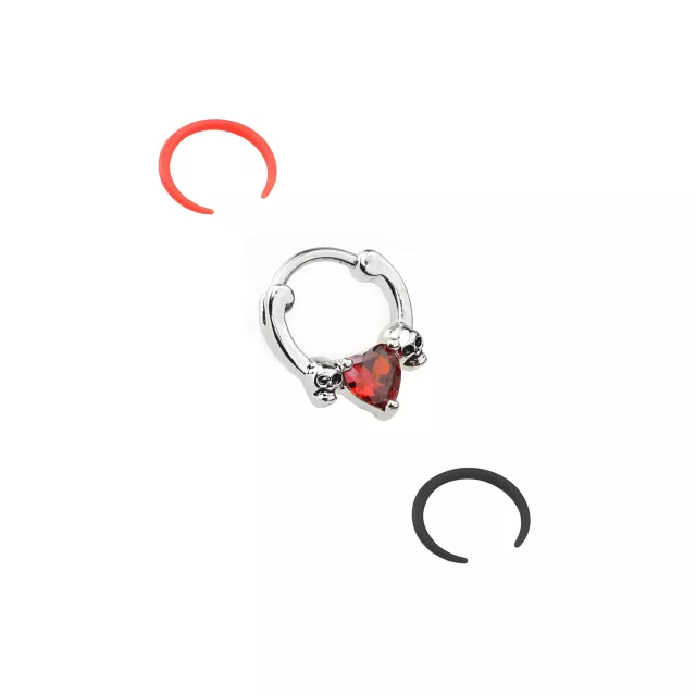 Multi-Pack CZ Heart Septum Clicker and Retainers 3 Pack- 16 Gauge at Spencer's